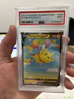 2021 POKEMON CELEBRATIONS #006 FLYING PIKACHU V PSA 9 - Image 1