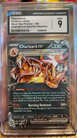 Charizard ex CGC 9 Black Star Promos #196 2025 English Holo Tera Promo - Image 1