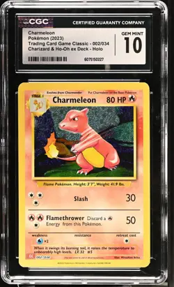 Pokemon TCG Classic Charmeleon Holo 002/034 CGC 10 - Image 1