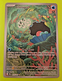 Pokemon TCG Destined Rivals Clamperl 195/182 Illustration Rare Holo Nm - Image 1