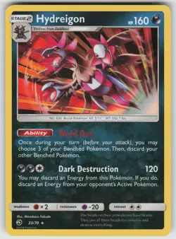 Hydreigon 33/70 Holo Rare Dragon Majesty Pokemon Holo Near Mint - Image 1