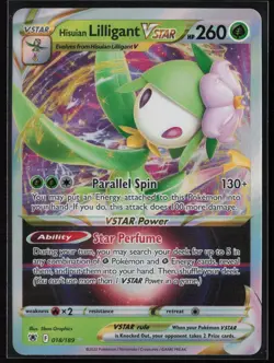 Hisuian Lilligant VSTAR 018/189 Holo VSTAR Rare Astral Radiance Pokemon Holo NM - Image 1