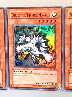 yugioh 3X Zaborg the Thunder Monarch AST-023 Super Rare VLP Near Mint play set - Image 5