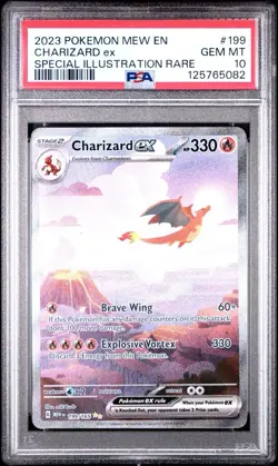 Pokemon 2023 EN-Mew 151 Charizard EX 199/165 Sir Gem Mint PSA 10 Graded - Image 3