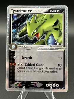 Pokemon TCG Tyranitar EX Cosmos Holo Ultra Rare Card 17/17 Pop Series 1 LP- - Image 1