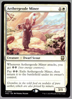 (x4) Aethergeode Miner 0163 Playset Rare Non Foil Modern Horizons 3 MTG NM - Image 1