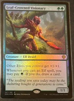 MTG Dominaria United Leaf-Crowned Visionary NM Foil (Rare) - Image 1