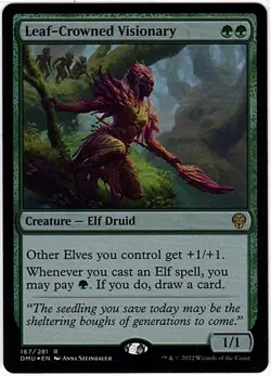 MTG Dominaria United Leaf-Crowned Visionary NM Foil (Rare) - Image 2