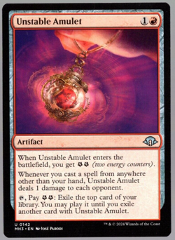 (x4) Unstable Amulet 0142 Playset Uncommon Non Foil Modern Horizons 3 MTG NM - Image 1