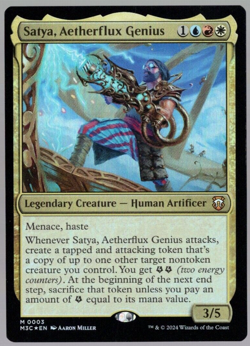 Satya, Aetherflux Genius 0003 Mythic Foil Modern Horizons 3 MTG Near Mint - Image 1