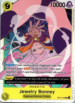 One Piece TCG Jewelry Bonney OP13-108 SR Foil Carrying On His Will NM EN - Image 1