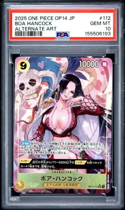 2025 ONE PIECE JPN OP14-THE AZURE SEA'S SEVEN 112 BOA HANCOCK ALT ART PSA 10 - Image 1
