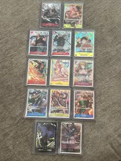 One Piece CCG 13 Card Lot JP SEC SR R Various Sets Newly Pulled NM Free Ship US - Image 2
