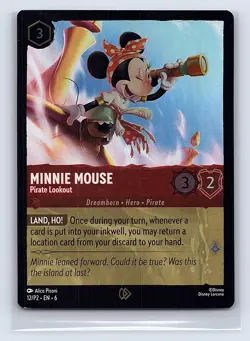 Minnie Mouse - Pirate Lookout 12 Disney Lorcana Promo Cards Lorcana Cold Foil LP - Image 1