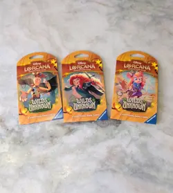 Disney Lorcana: Wilds Unknown Sleeved Booster Pack Art Bundle [Set of 3] - Image 1