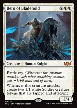 Hero of Bladehold 0119 Non Foil Mythic Tarkir Dragonstorm Commander MTG NM - Image 1