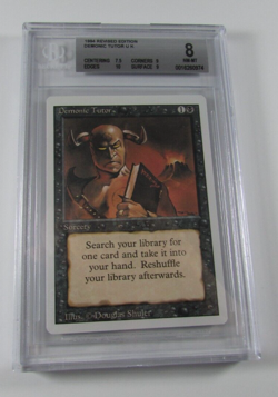 MTG 3RD ED REVISED DEMONIC TUTOR BGS 8 NM-MT RARE CARD 7.5/9/10/9 - Image 1
