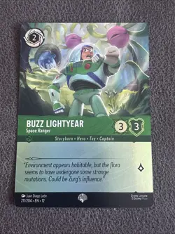 Disney Lorcana Wilds Unknown Buzz Lightyear Space Ranger Holofoil Epic 211/204 - Image 1