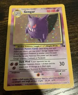 Pokemon TCG Gengar 5/62 Fossil Holo Rare Unlimited English 1999 COME WITH CASE - Image 1