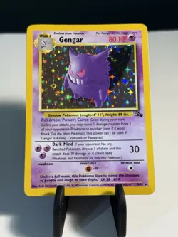Gengar Pokemon Fossil 1999 Unlimited Holo 5/62 LP+/NM- - Image 1