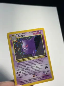 Gengar Pokemon Fossil 1999 Unlimited Holo 5/62 LP+/NM- - Image 2