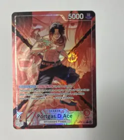 Bandai One Piece CCG Portgas.D.Ace OP06-001 Alt Art Foil Leader 5000 - Image 1