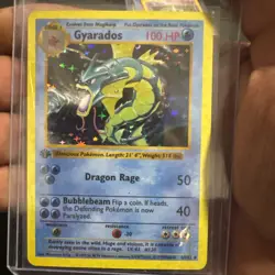 Pokemon Gyarados Holo Shadowless Rare TCG Base Set Card 1st Edition - Image 1