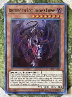 YuGiOh DESTRUDO THE LOST DRAGON'S FRISSON Super Rare OP07-EN007 - Image 2