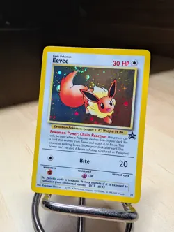 Pokemon Karte/card - Evee Evoli Black Star Promo 11 SWIRL Holo Exc-Near Mint - Image 1