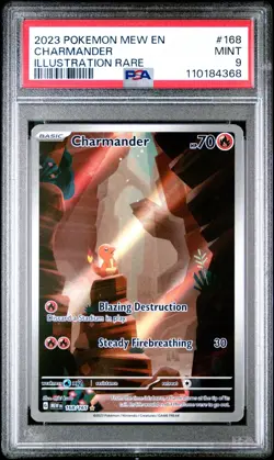 2023 POKEMON MEW 151 CHARMANDER 168/165 ILLUSTRATION RARE PSA 9 MINT - Image 1