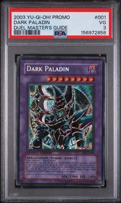 Konami Dark Paladin DMG-001 Duel Master's Guide Limited Ed Secret Rare PSA 3 - Image 1