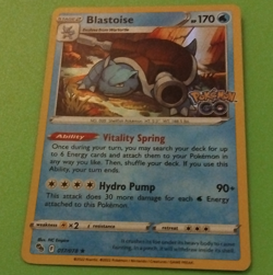 Blastoise Pokemon GO 017/078 Holo Rare Holo 170 HP English 2022 Stage 2 - Image 1