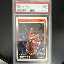 Fleer 1988-89 Scottie Pippen Chicago Bulls RC #20 Pippin Back PSA 9 - Image 1