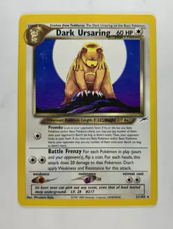 Dark Ursaring 2002 Pokemon Neo Destiny Unlimited Rare #21/105 * Light Play - Image 1