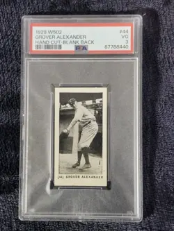 1928 W502 Grover Alexander Hand Cut Blank Back #44 PSA VG3 - Image 1