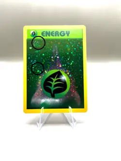 Grass Energy Reverse Holo League Promo 2002 Pokemon Card NM - TWO SWIRLS - Image 2