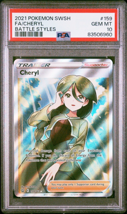 PSA 10 Cheryl 159/163 Battle Styles Trainer Holo Full Art Pokemon Card - Image 1