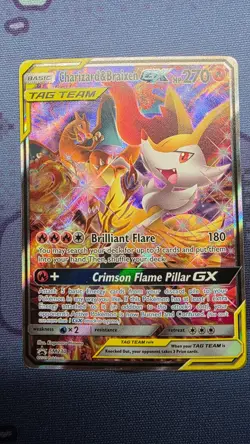 Charizard & Braixen GX SM230 2019 Tag Team Black Star Promo Pokemon Card NM - Image 1