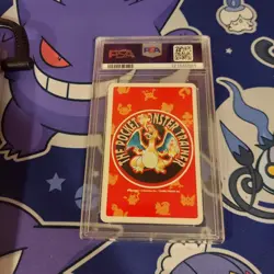 1996 POKEMON RED VERSION PLAYING CARDS ACE OF CLUBS #004 CHARMANDER PSA 4 - Image 2