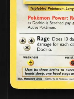 Dodrio 37/130 HP Base Set 2 English Pokemon Card TCG - Image 2