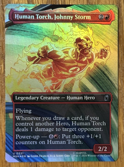 MTG Marvel Super Heroes, Human Torch, Johnny Storm - Borderless Foil - Image 1