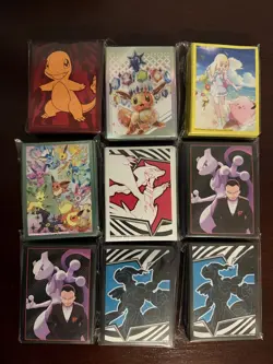 9 Total Pokemon TCG LOT ETB Promo Card Sleeve Packs - Shown in Picture - Image 1