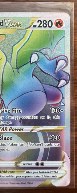 Pokemon TCG Charizard VSTAR Rainbow Secret Rare Card Brilliant Stars 174/172 NM - Image 5