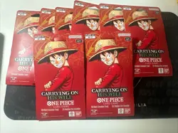 One Piece OP-13 Carrying On His Will Lot 8 Sleeved Booster Packs English Sealed - Image 1