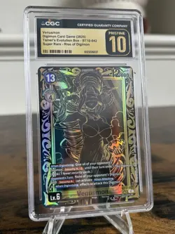 CGC 10 Pristine Digimon Card Game Alt Art Venusmon BT10-042 Tamer's Evolution - Image 3
