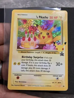 Birthday Pikachu 24 Celebrations 25th Anniversary Collection Pokemon TCG Card NM - Image 1