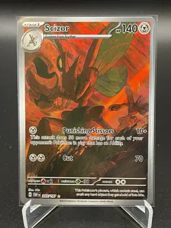 Scizor Illustration Rare #205 Pokemon Card - Holo - Obsidian Flames - Image 1
