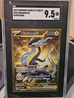 2023 Pokemon Scarlet & Violet Miraidon EX Hyper Rare 253 Graded SGC 9.5 Card MT+ - Image 1