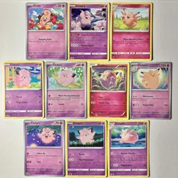 Clefairy & Clefable Pokemon Card Lot x10 - Mixed Sets / Great Condition + Cleffa - Image 1