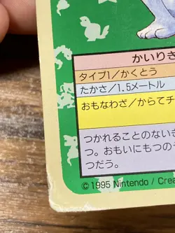 Pokemon Carddass Card Topsun No. 67 Machoke Pocket Monsters Green Back - Image 3